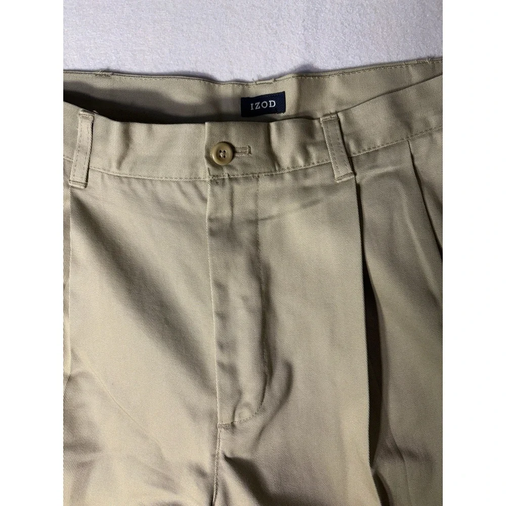 Izod Beige/tan/khaki Pleated dress pants 36x32